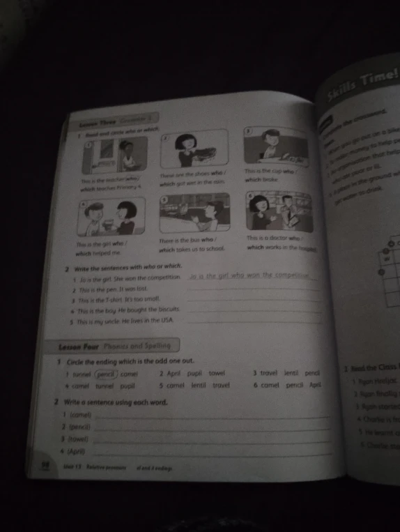 Read and circle who or which.