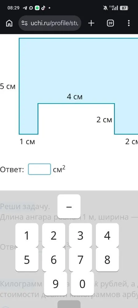 Найди площадь фигуры.